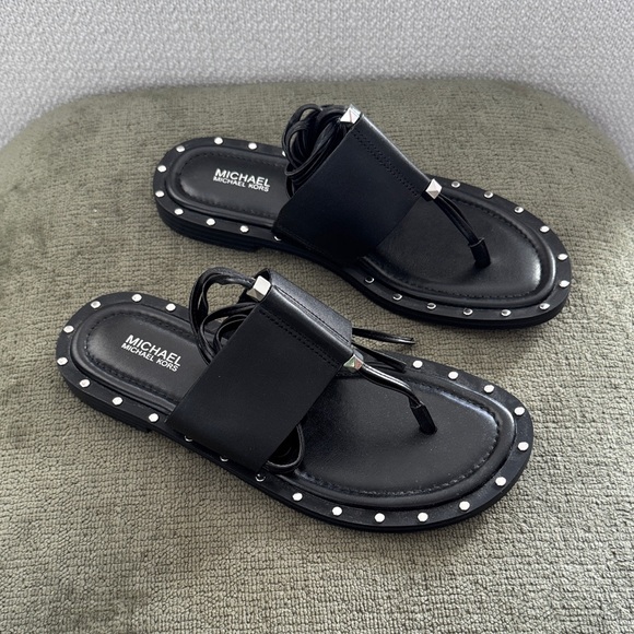 Michael Kors Black Sandals with Silver Studs - Picture 3 of 5